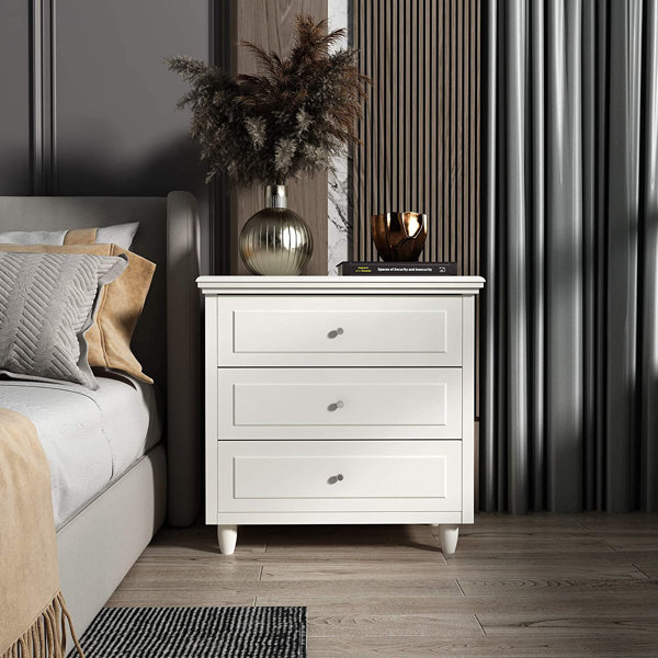 Red Barrel Studio® 3 Drawer Storage Nightstand Bedside